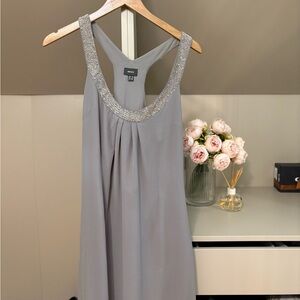 Mexx Silver-Trimmed Gray Mini Dress